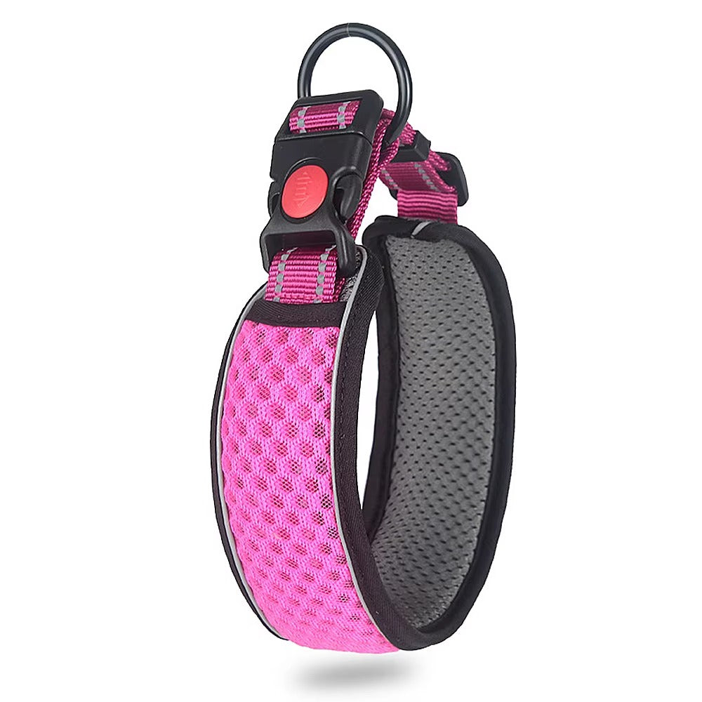 Venus - Andningsbart hundhalsband med reflekterande ljusremsa
