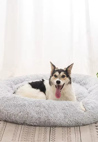 Mars - Rund fluffy munk hund/katt säng