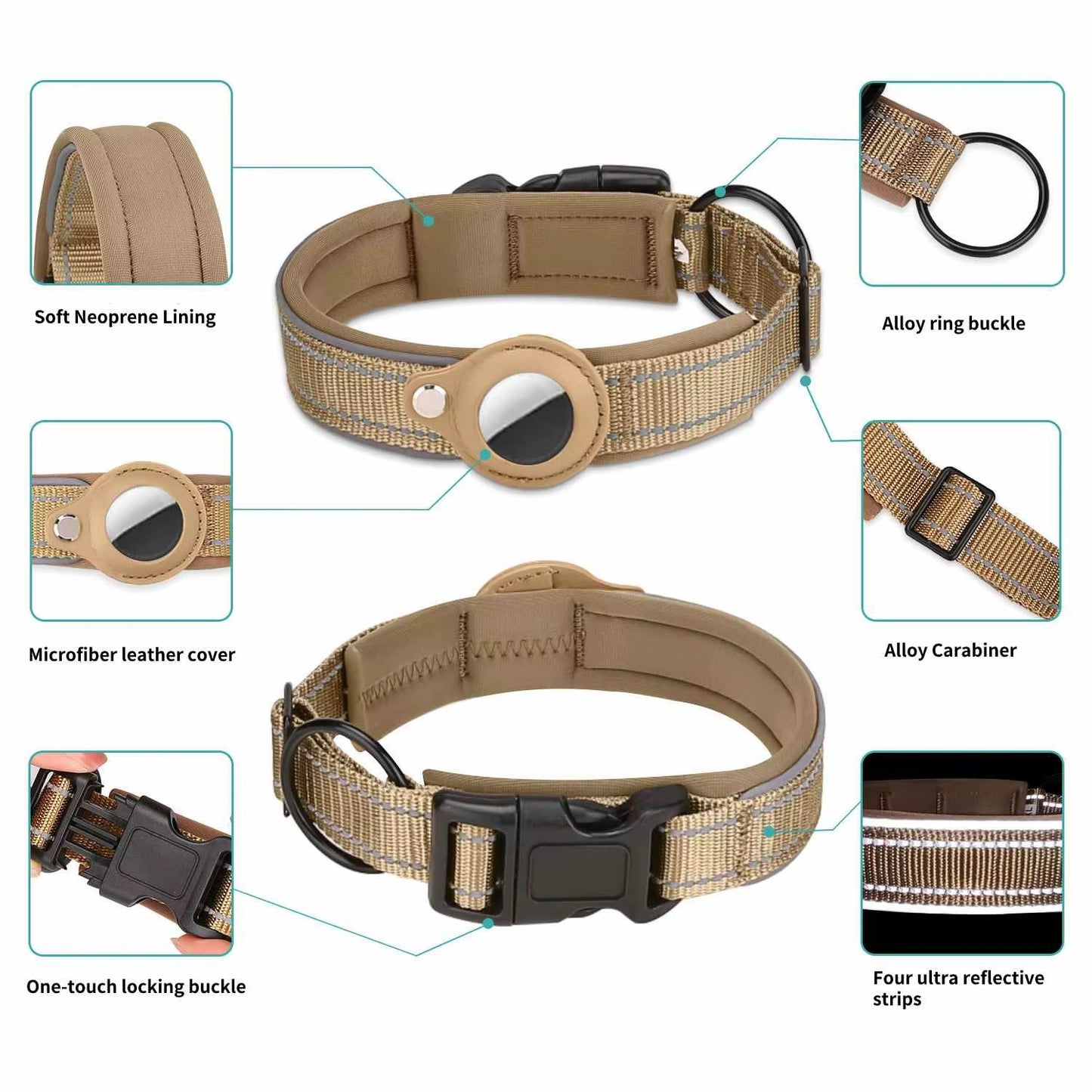 Mars - Reflekterande Pet tracker hundhalsband