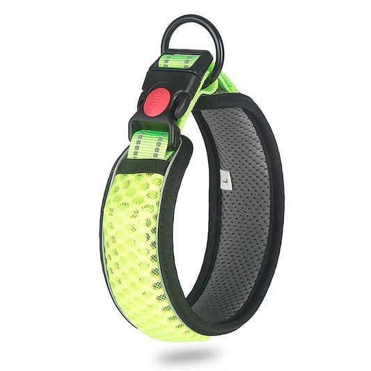 Venus - Andningsbart hundhalsband med reflekterande ljusremsa
