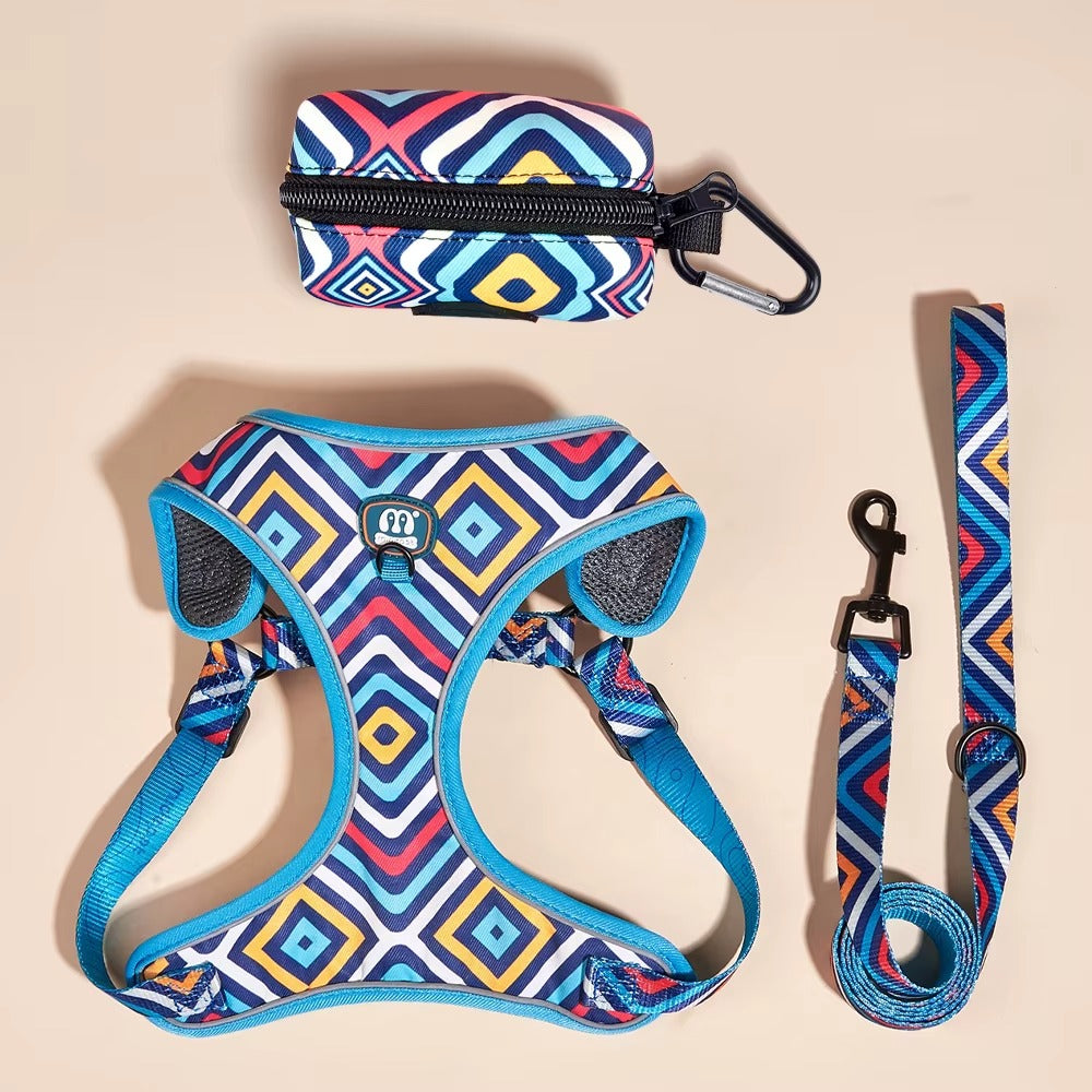 Jupiter - Hjärtdesignad hundsele koppel set