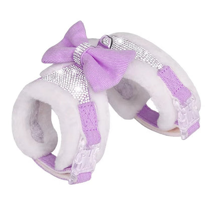 Venus - Fodrad hundsele med rosett & strass