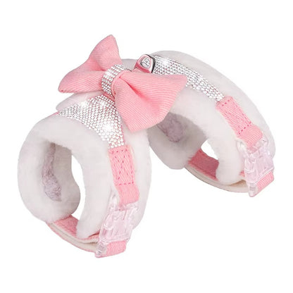 Venus - Fodrad hundsele med rosett & strass